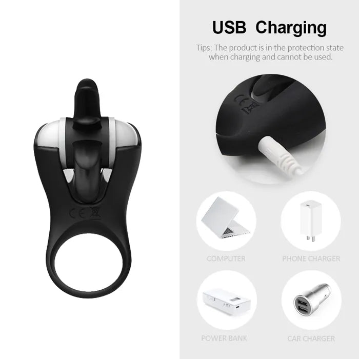 Penisringe Vibratoren Eicheltrainer Massagegerät mit 10 Vibrationsmodi