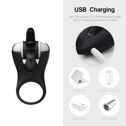 Penisringe Vibratoren Eicheltrainer Massagegerät mit 10 Vibrationsmodi