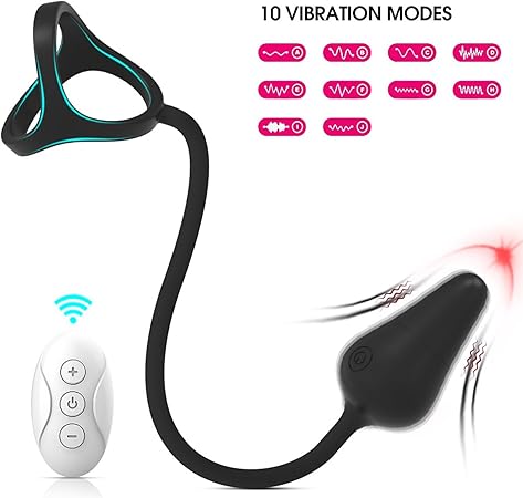 Penisringvibrator  Cockring Buttplug und Klitorisstimulator mit 10 Vibrationsmodi