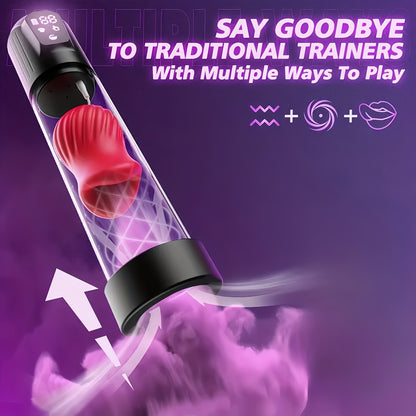 Elektrischer Penispumpe  Vergrößerer Pocket Pussy mit 5 Vibrations und Saugfunktionen