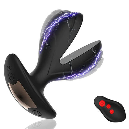 E-stim Anal Expansionsvibrator Prostata Stimulator mit 8 Kraftvolle Vibrationen und Elektroschocks