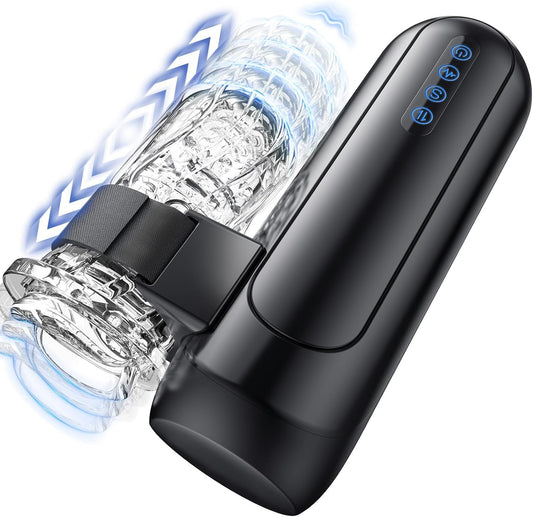Elektrischer Masturbator Stroker Blowjob mit 6 Teleskopfunktion & 5 Einstellbaren & 10 Vibrations