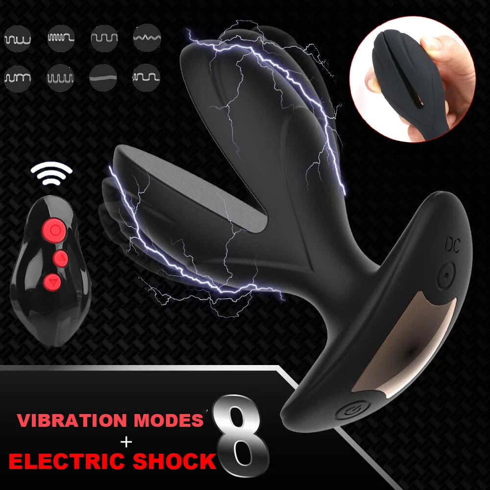 E-stim Anal Expansionsvibrator Prostata Stimulator mit 8 Kraftvolle Vibrationen und Elektroschocks
