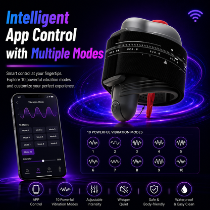 KI-gesteuerter Penis Vibrator Eicheltrainer Harnröhrenstimulator mit 10 Vibrationsmodi