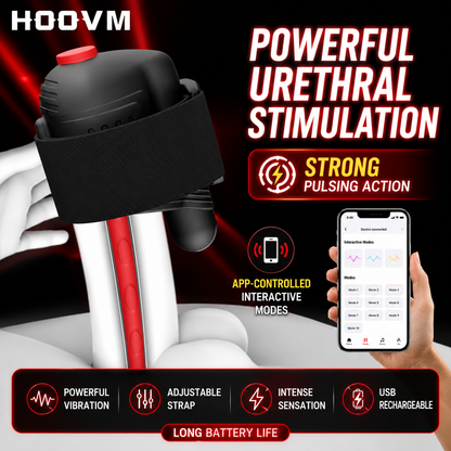 KI-gesteuerter Penis Vibrator Eicheltrainer Harnröhrenstimulator mit 10 Vibrationsmodi
