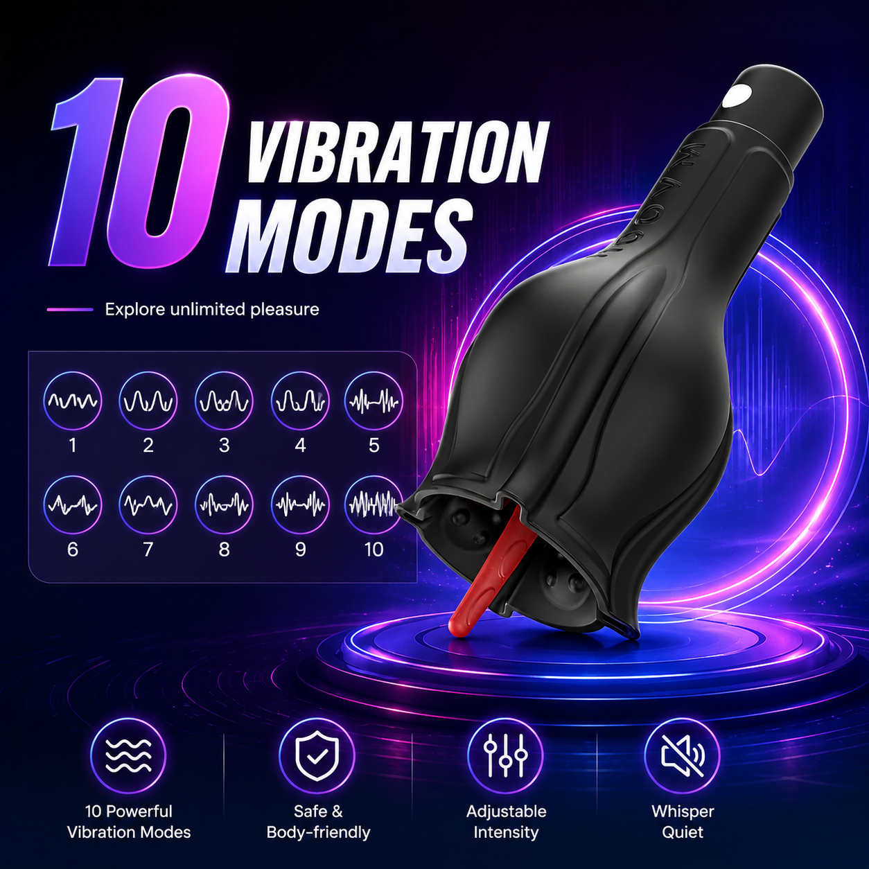 Elektrischer Penistrainer Vibrator Harnröhrenstimulatoren mit 10 Vibrationsmodi