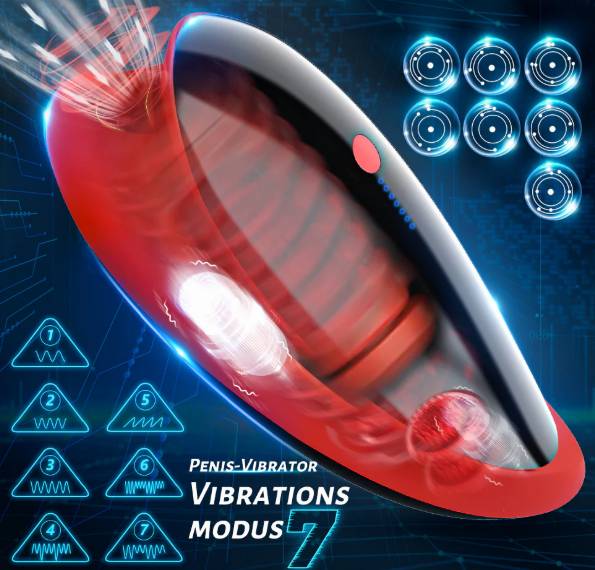 LED-Anzeige Masturbatoren Handfrei Blowjob Oralsex Cup mit 7 Slap + 7 Vibrations