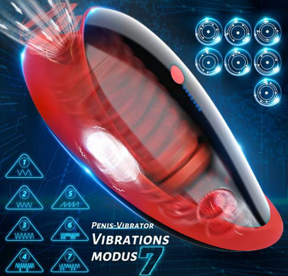 LED-Anzeige Masturbatoren Handfrei Blowjob Oralsex Cup mit 7 Slap + 7 Vibrations