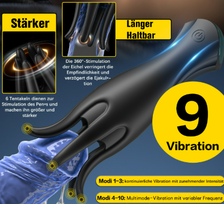 Octopus Tentacle Eichelvibrator Penistrainer Vibrator Masturbatoren mit 7 Vibrationen